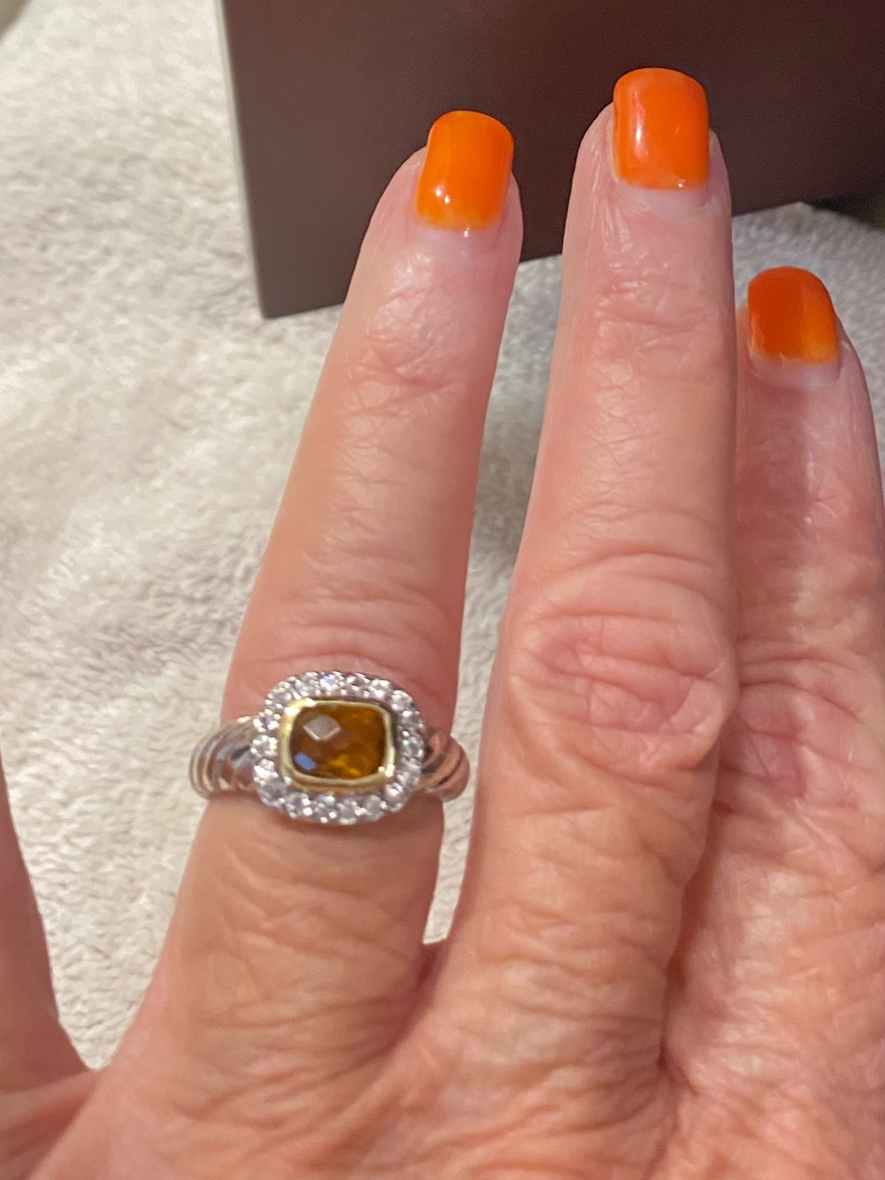 Statement Citrine Ring costume and looks great size 7
